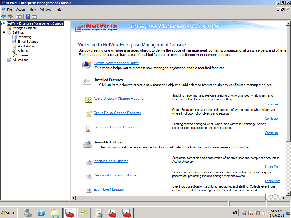 Already configured. Active Directory change Reporter. Netwrix event log Manager. Netwrix. Netwrix Auditor password expiration Template.